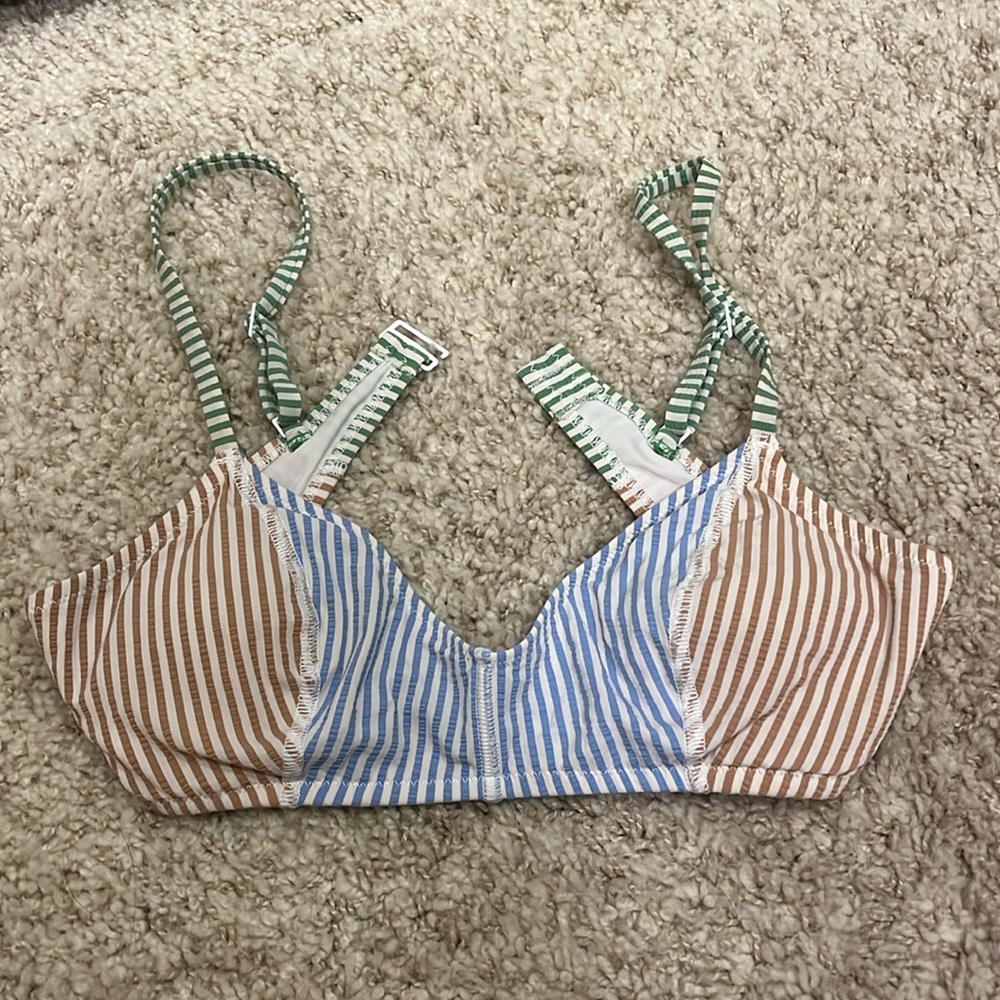 Aerie Multi-colored Striped Bikini Top